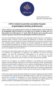 UPro-G 1ere association de généalogistes familiaux